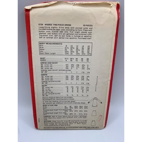 Butterick Misses Dress Skirt Jacket Sewing Pattern sz 14 7542 - uncut - Picture 2 of 2